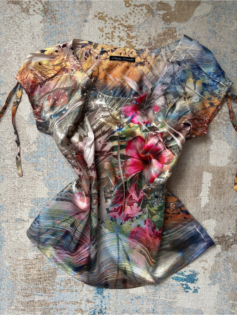 Simply Irresistible Multicolor Floral V-Neck Women’s Top